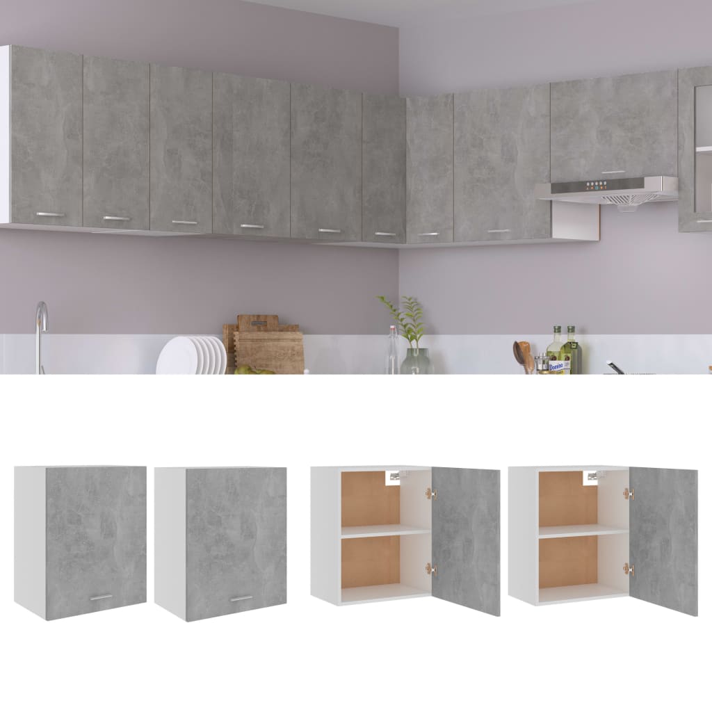 Kitchen Cabinets 2 pcs Concrete Grey 50x31x60 cm Chipboard