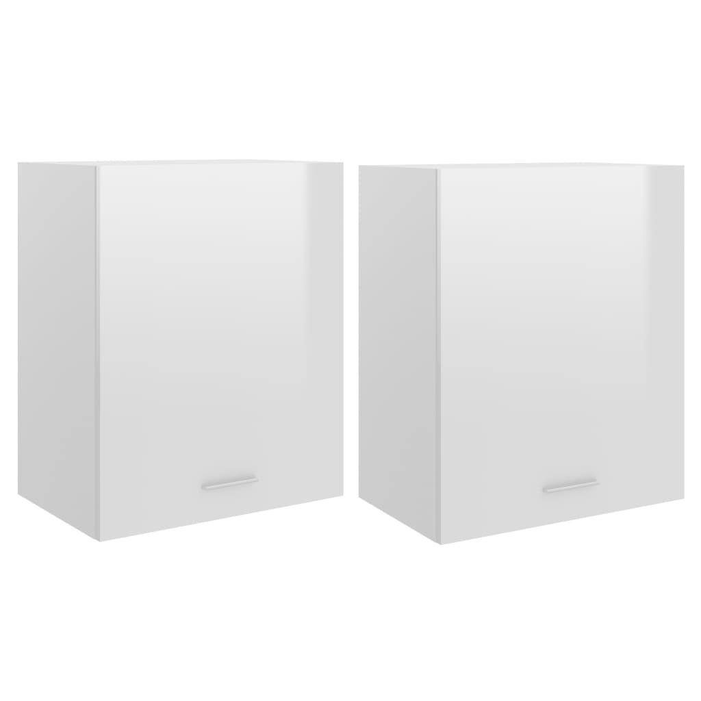 Kitchen Cabinets 2 pcs High Gloss White 50x31x60 cm Chipboard