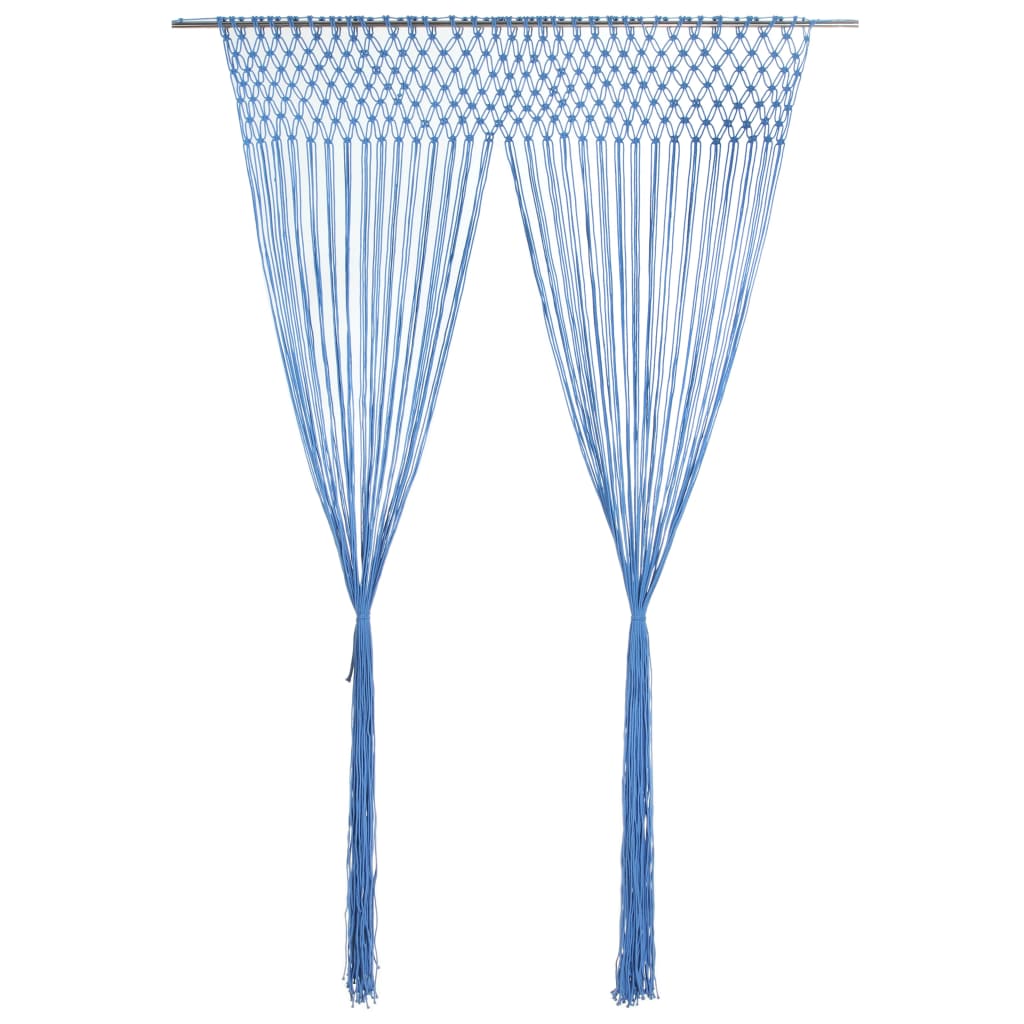 Macrame Curtain Blue 140x240 cm Cotton