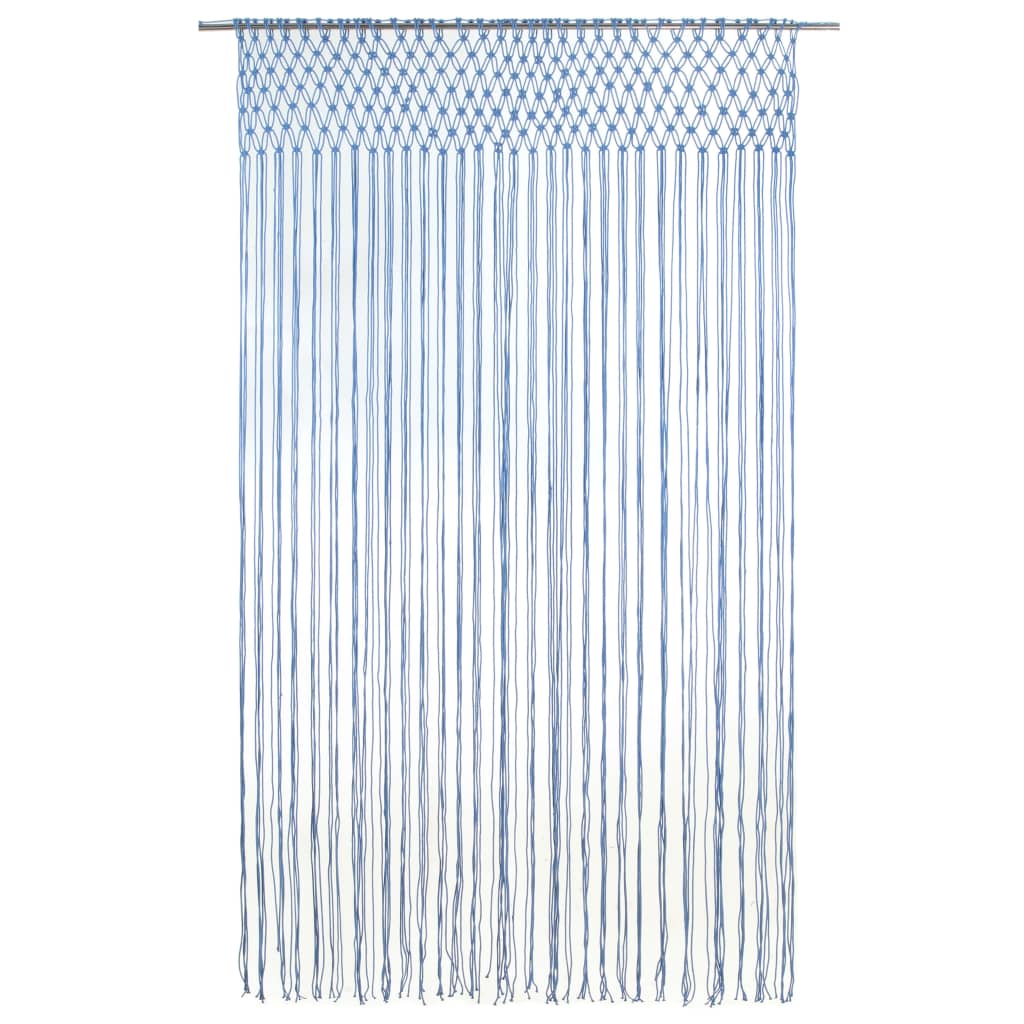 Macrame Curtain Blue 140x240 cm Cotton