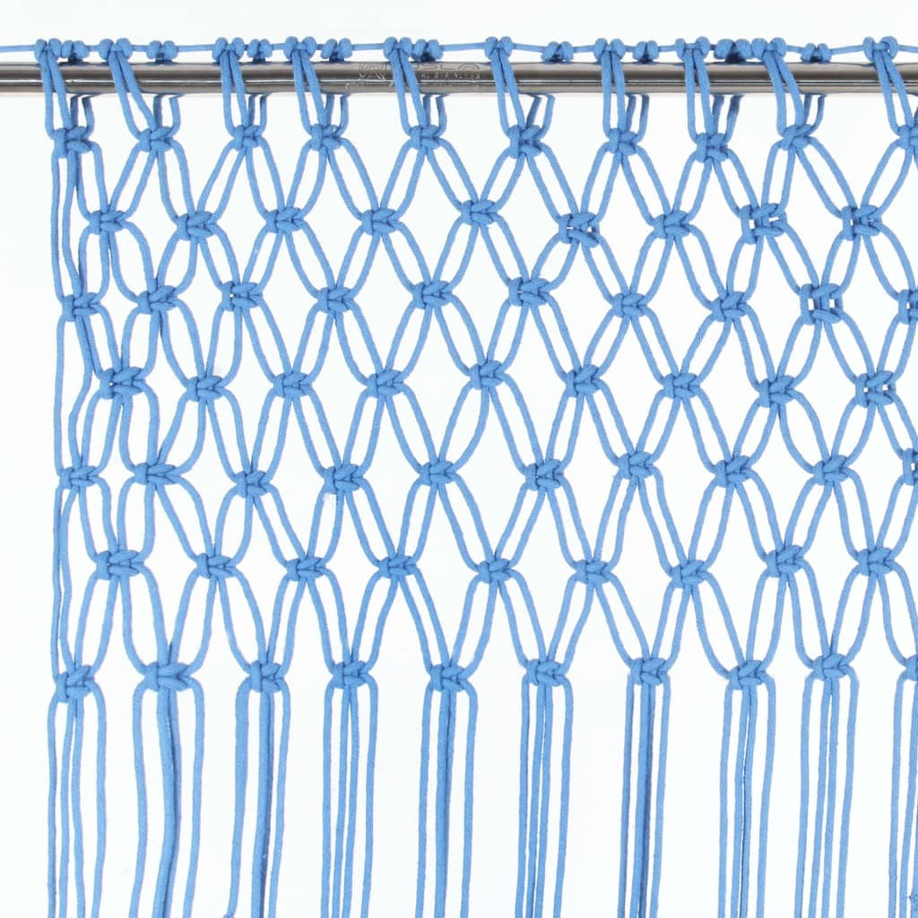 Macrame Curtain Blue 140x240 cm Cotton