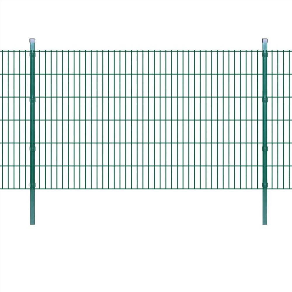 2D Garden Fence Panels & Posts 2008x1230 mm 38 m Green