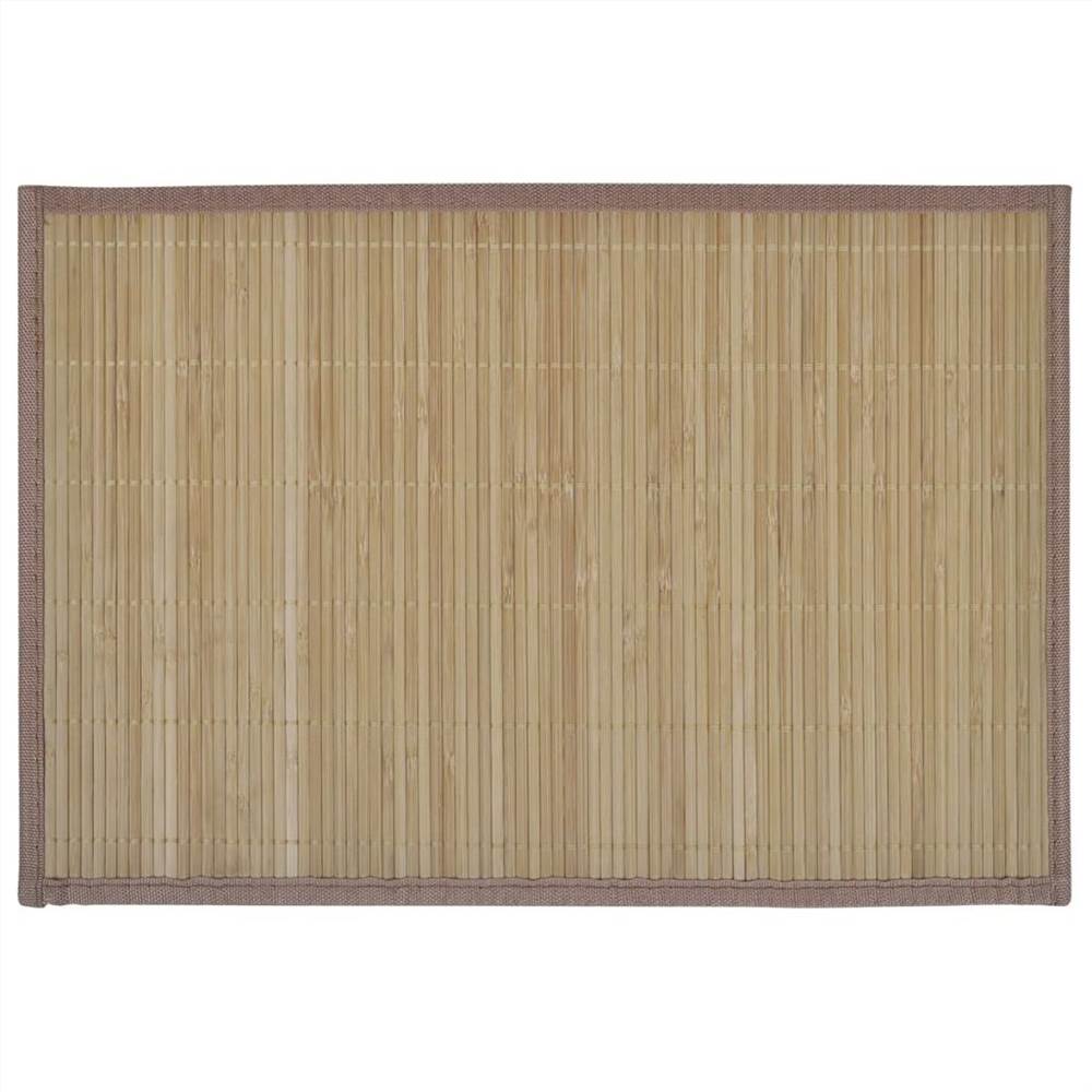 6 Bamboo Placemats 30 x 45 cm Brown