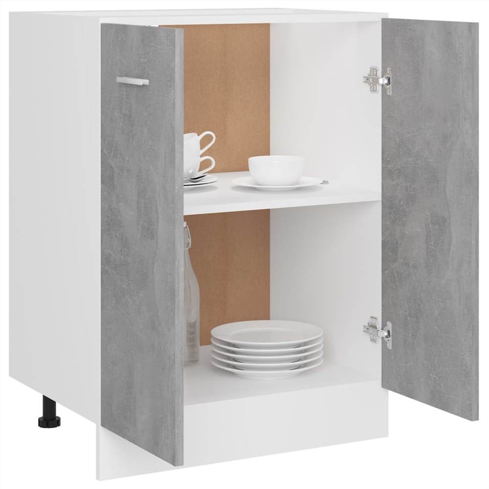 801192 vidaXL Kitchen Cabinet Concrete Grey 60x46x81,5 cm Chipboard