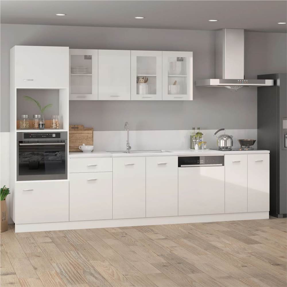 801193 vidaXL Kitchen Cabinet High Gloss White 60x46x81,5 cm Chipboard
