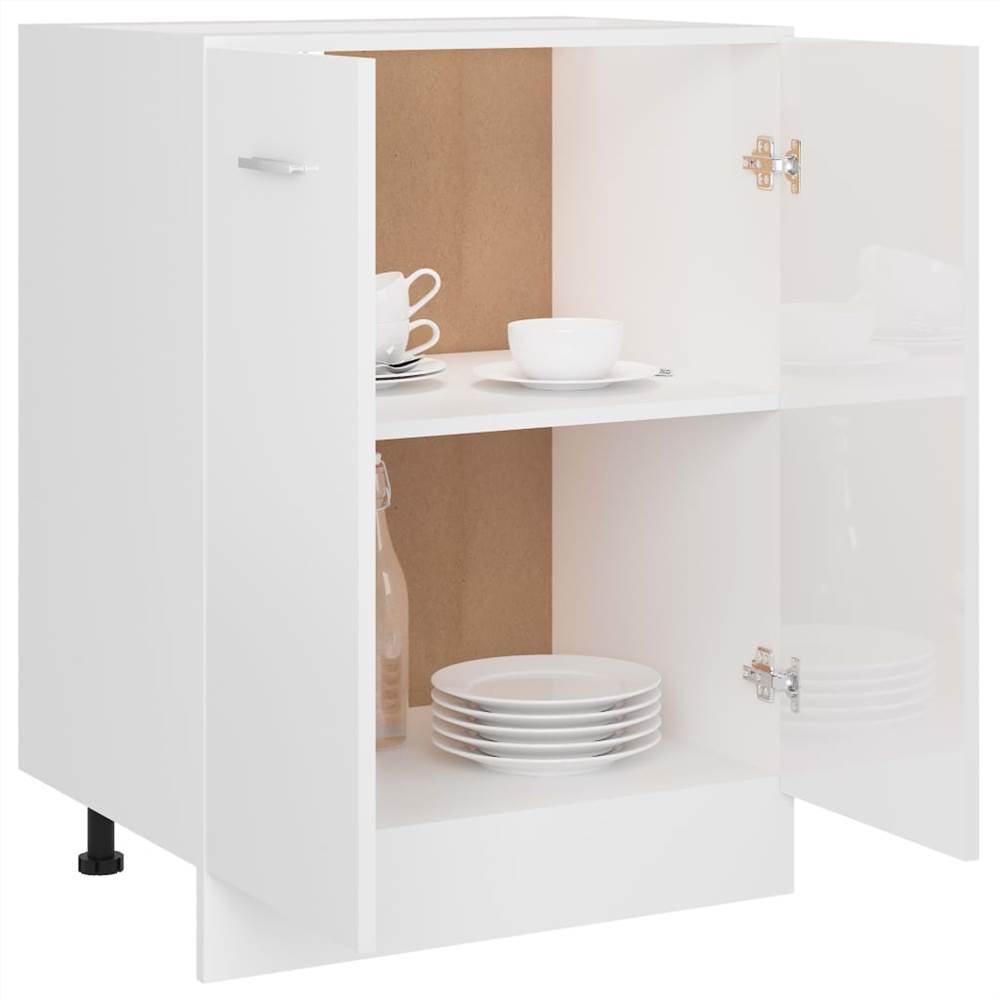 801193 vidaXL Kitchen Cabinet High Gloss White 60x46x81,5 cm Chipboard