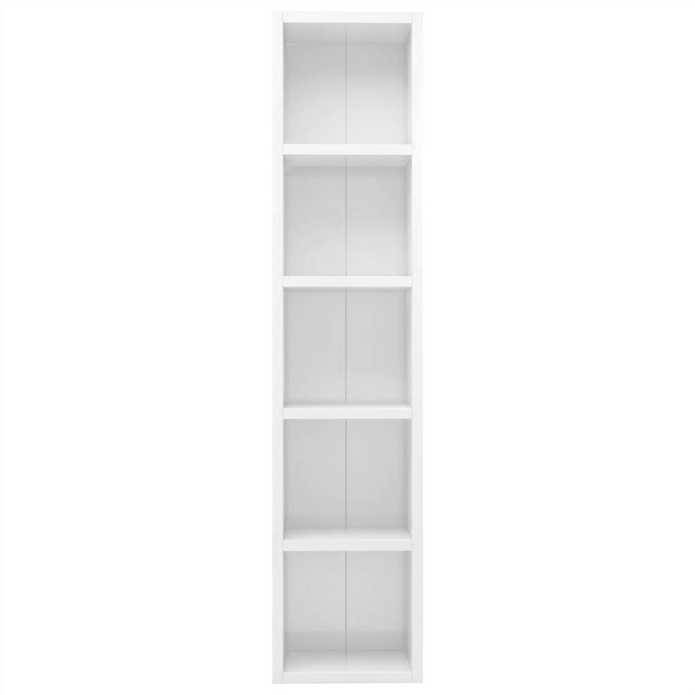 CD Cabinet High Gloss White 21x16x93.5 cm Chipboard