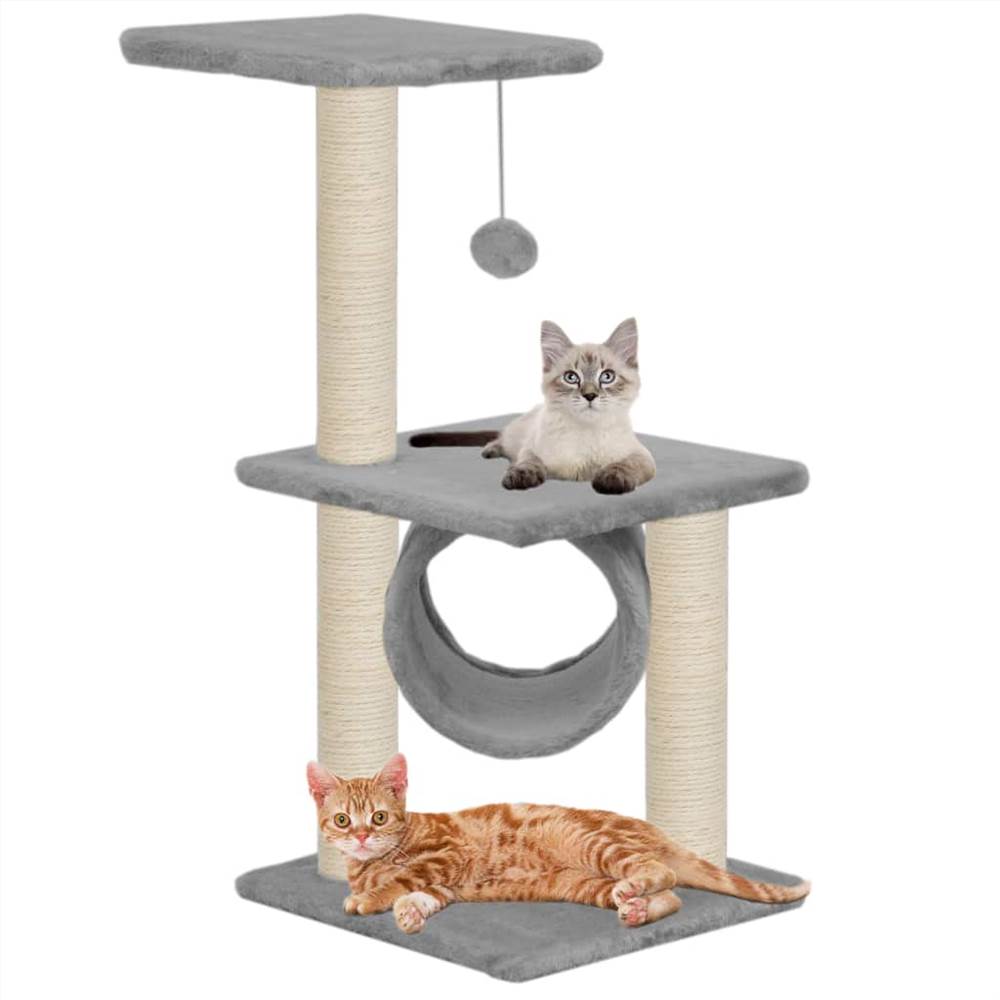 

Cat Tree with Sisal Scratching Posts 65 cm Grey