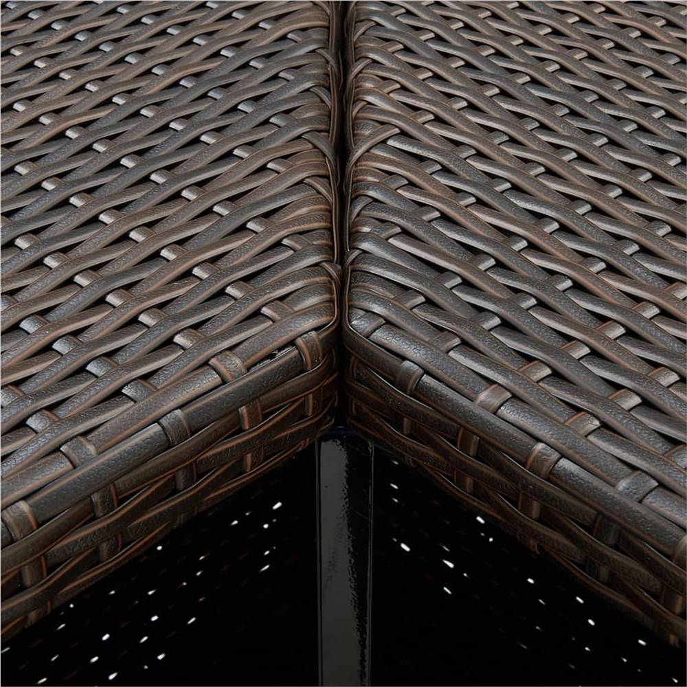Corner Bar Table Brown 100x50x105 cm Poly Rattan