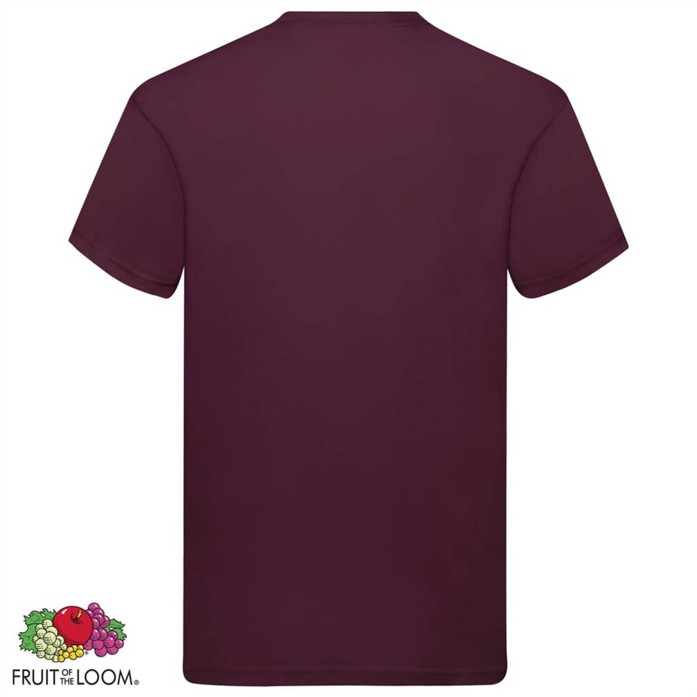 Fruit of the Loom Original T-shirts 5 pcs Burgundy L Cotton