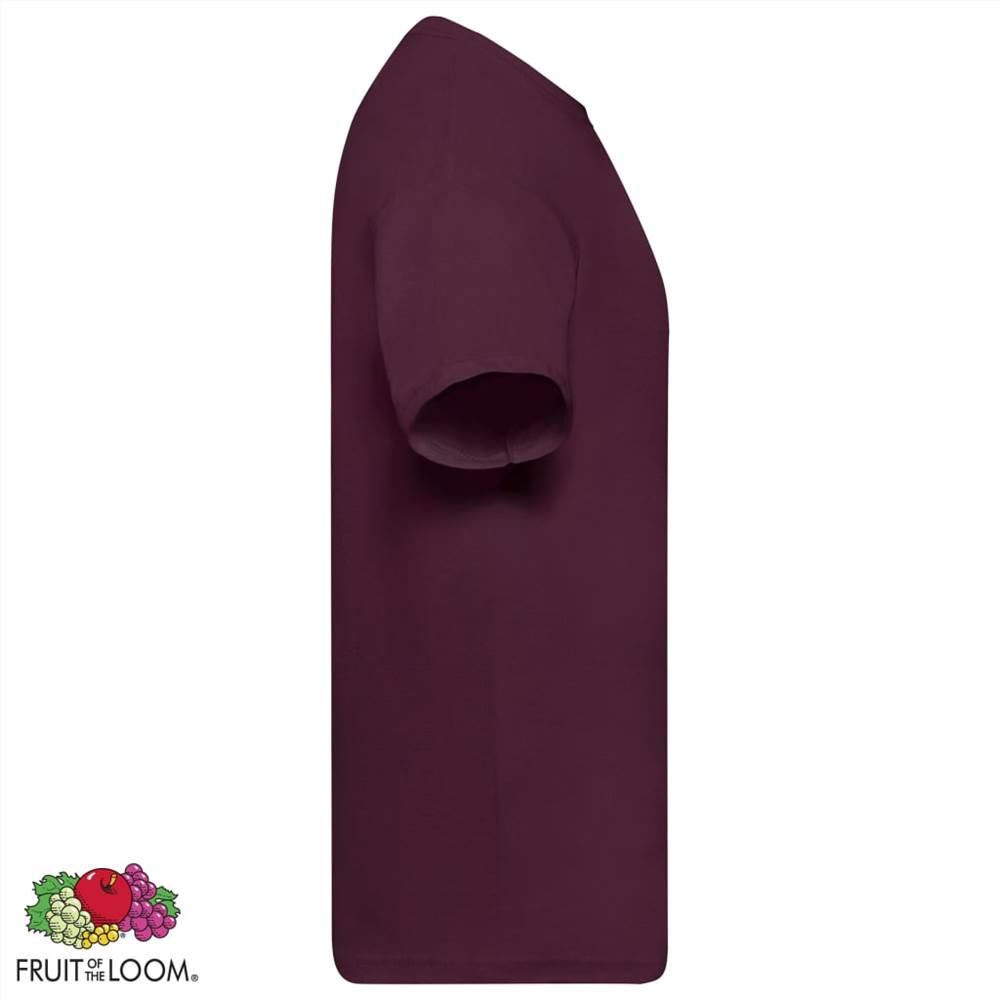 Fruit of the Loom Original T-shirts 5 pcs Burgundy L Cotton