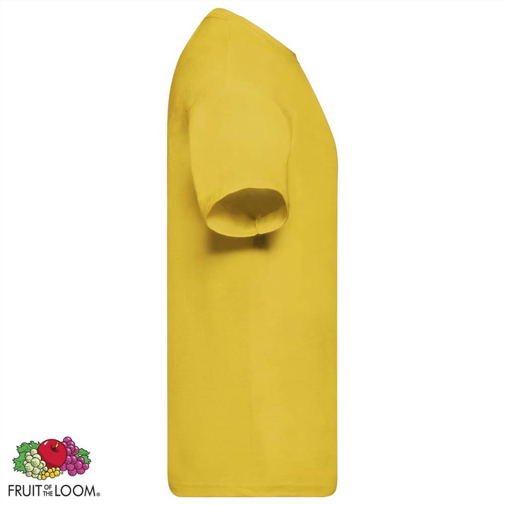 Fruit of the Loom Original T-shirts 5 pcs Yellow S Cotton