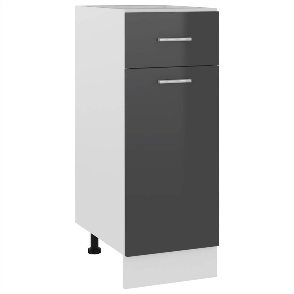 Kitchen Cabinet High Gloss Grey 30x46x81.5 cm Chipboard