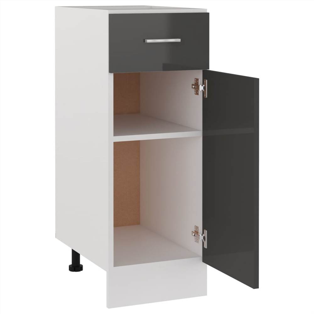 Kitchen Cabinet High Gloss Grey 30x46x81.5 cm Chipboard