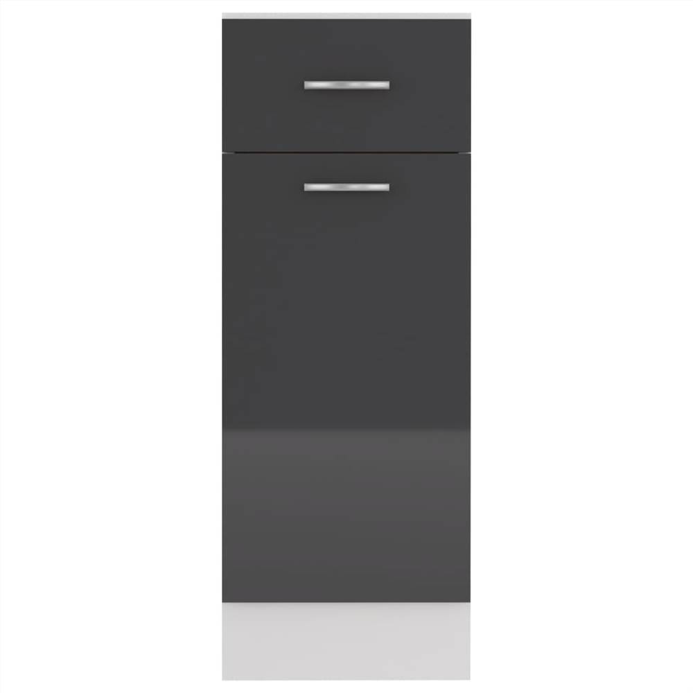 Kitchen Cabinet High Gloss Grey 30x46x81.5 cm Chipboard