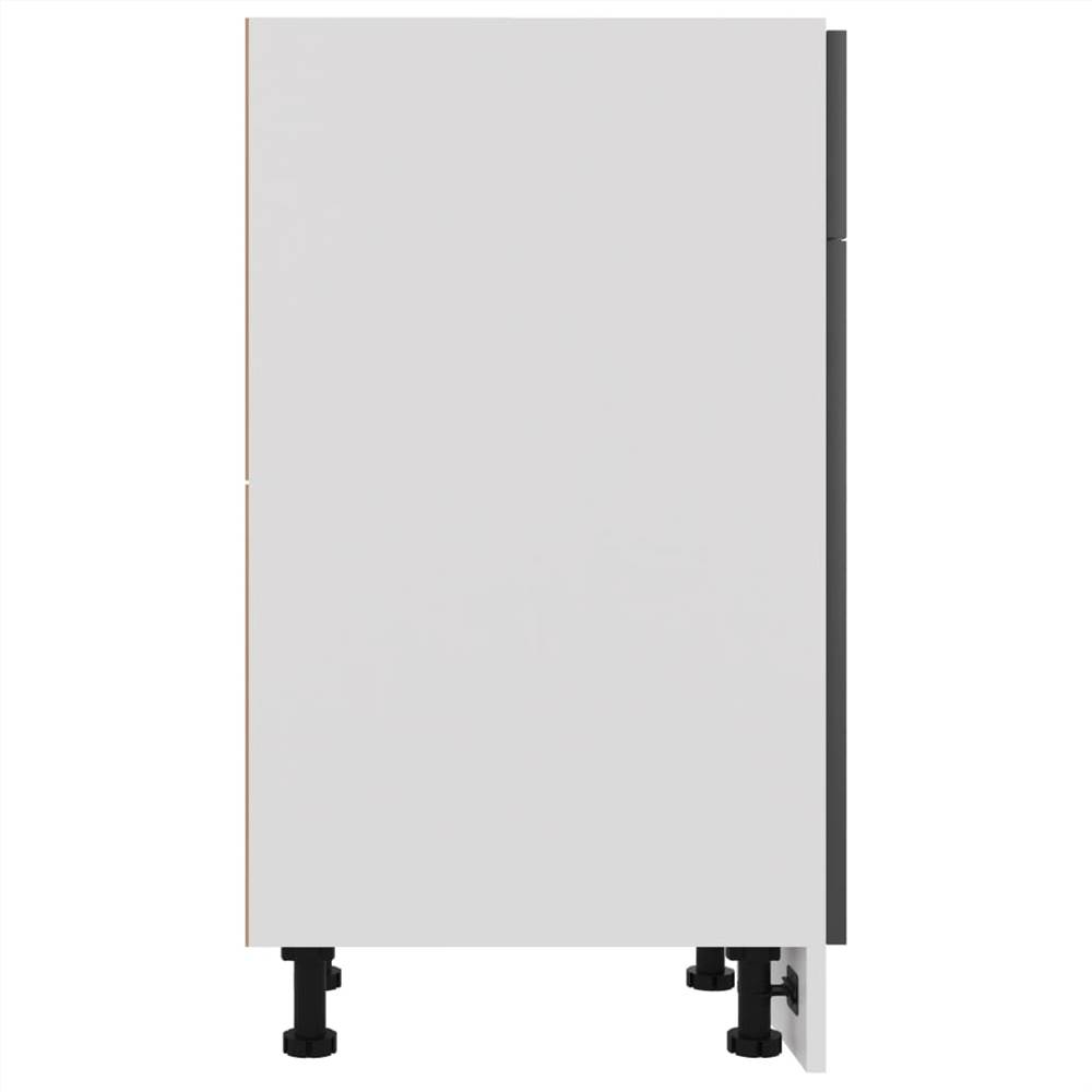 Kitchen Cabinet High Gloss Grey 30x46x81.5 cm Chipboard