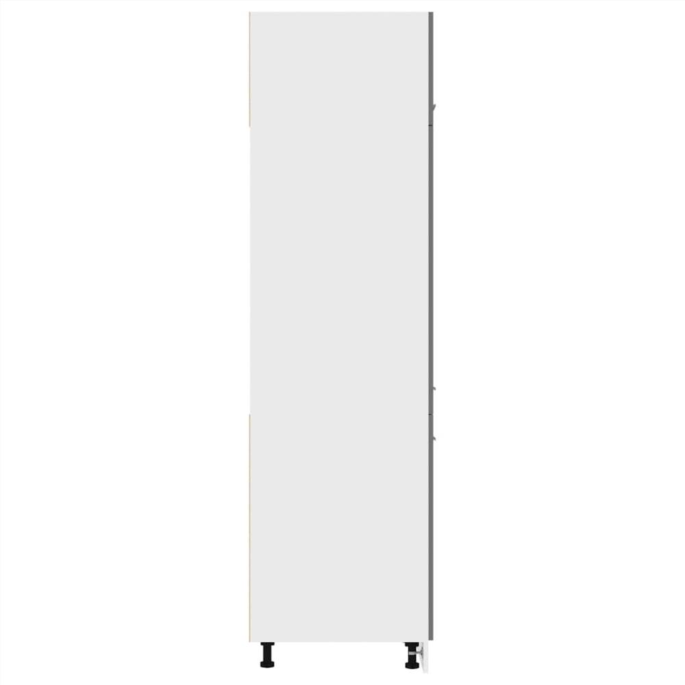 Kitchen Cabinet High Gloss Grey 60x57x207 cm Chipboard
