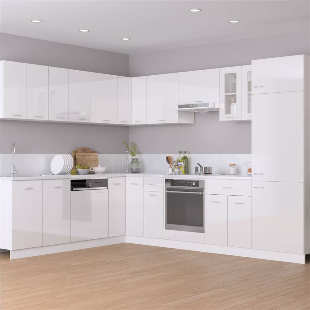 Kitchen Cabinet High Gloss White 30x46x81.5 cm Chipboard