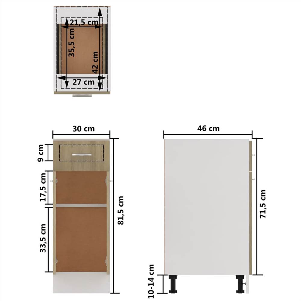 Kitchen Cabinet Sonoma Oak 30x46x81.5 cm Chipboard