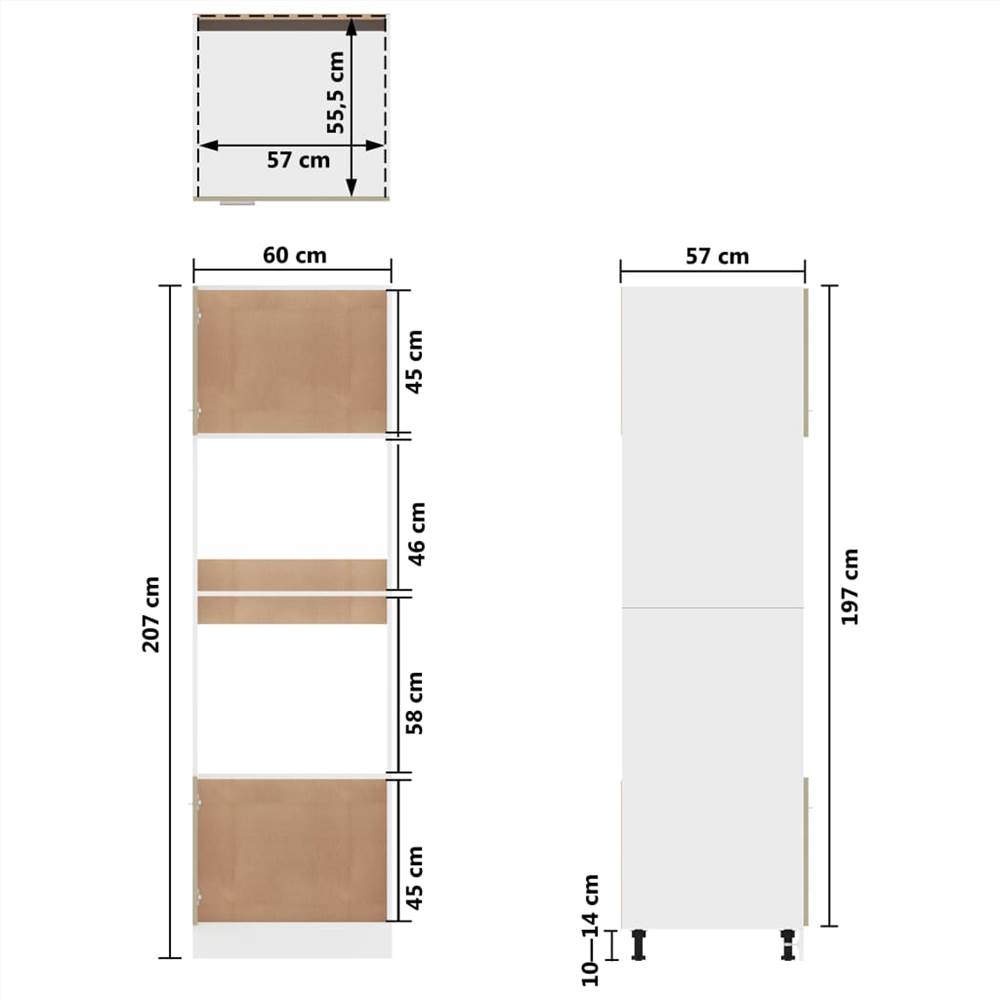 Kitchen Cabinet Sonoma Oak 60x57x207 cm Chipboard