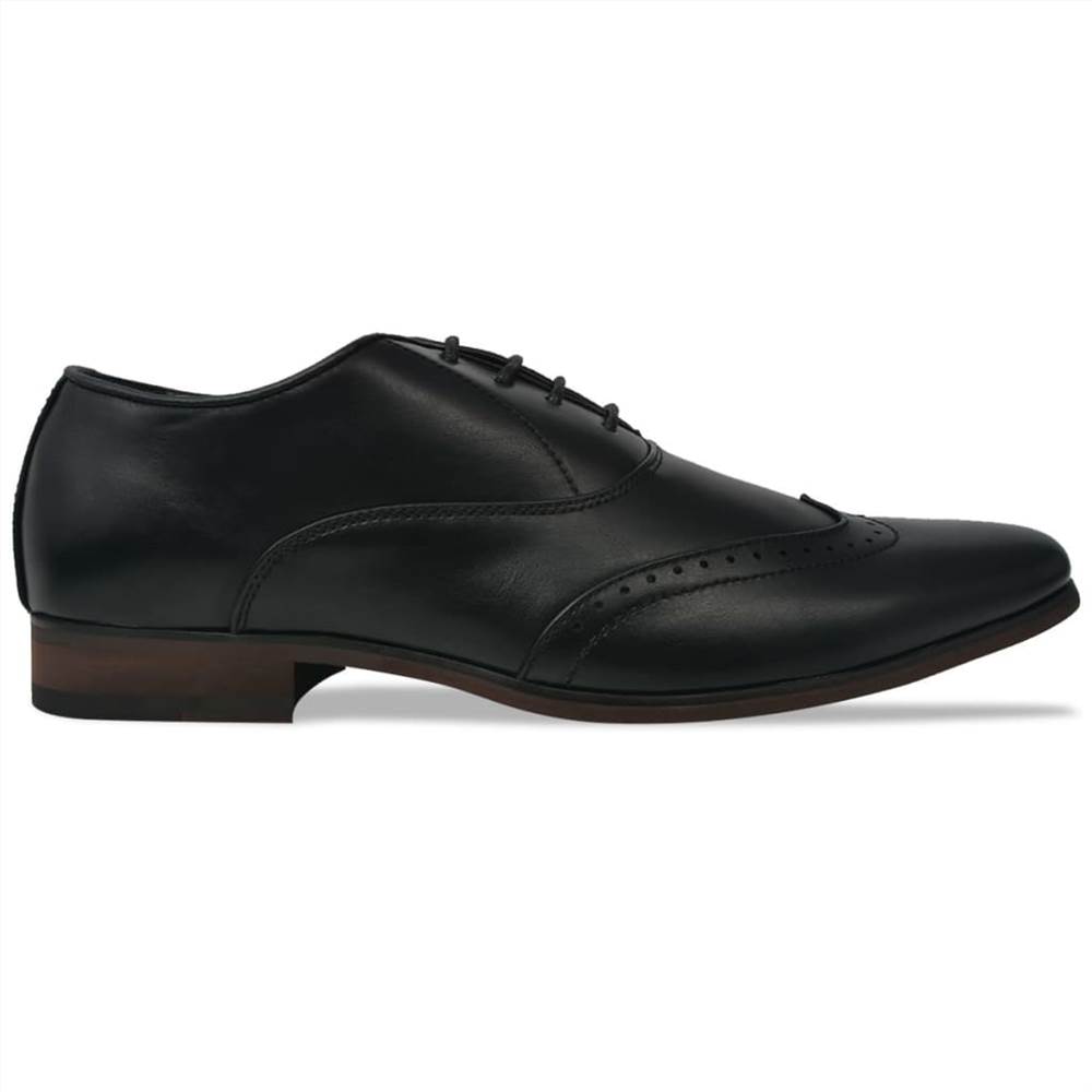 Mens Lace-Up Brogues Black Size 10.5 PU Leather