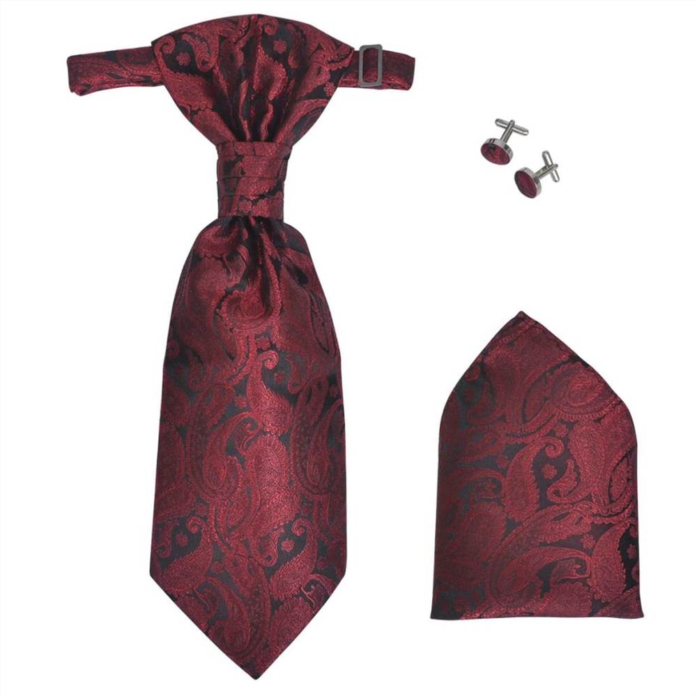 Mens Paisley Wedding Waistcoat Set Size 56 Burgundy