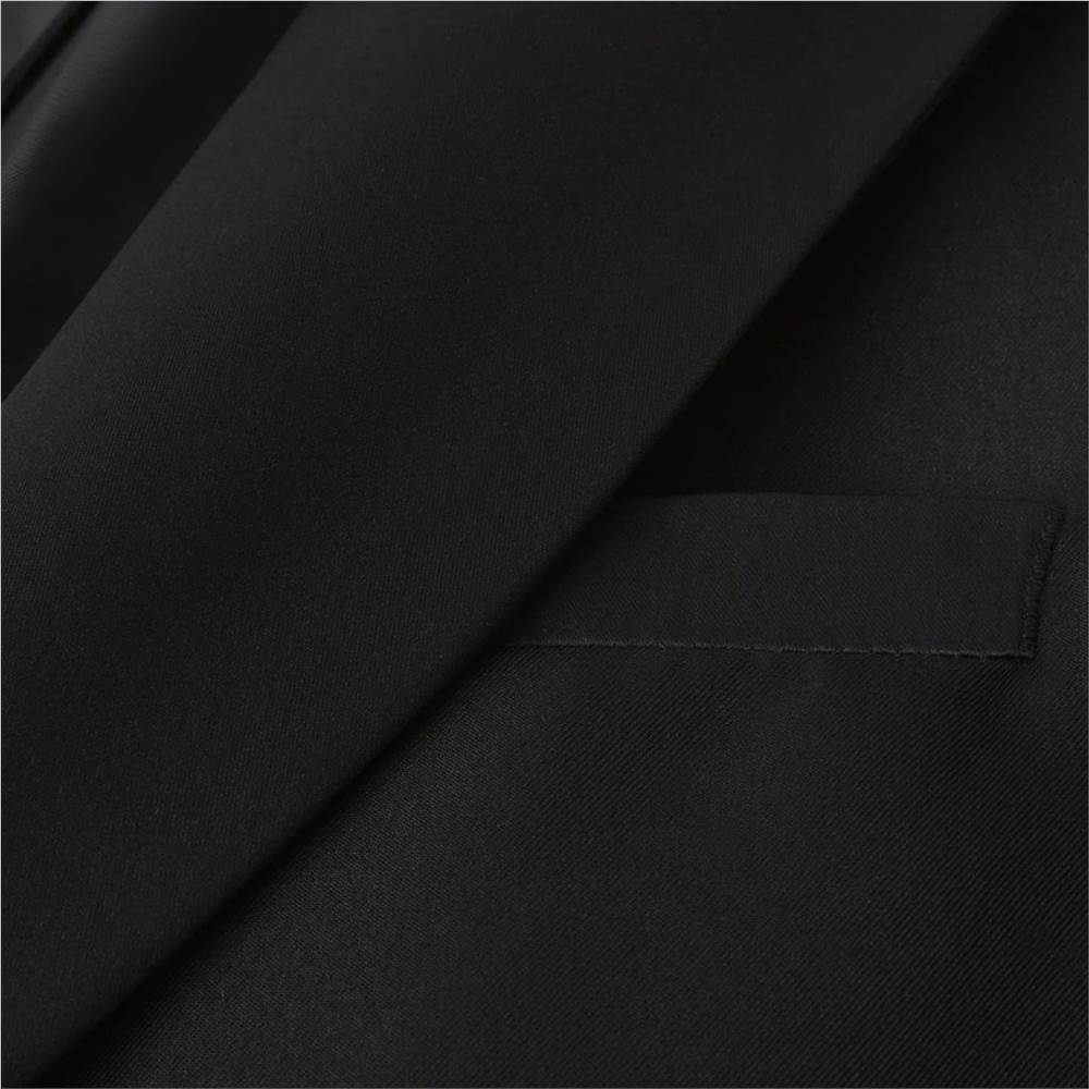 Men’s Two Piece White Tie Dress Suit Black Size 46