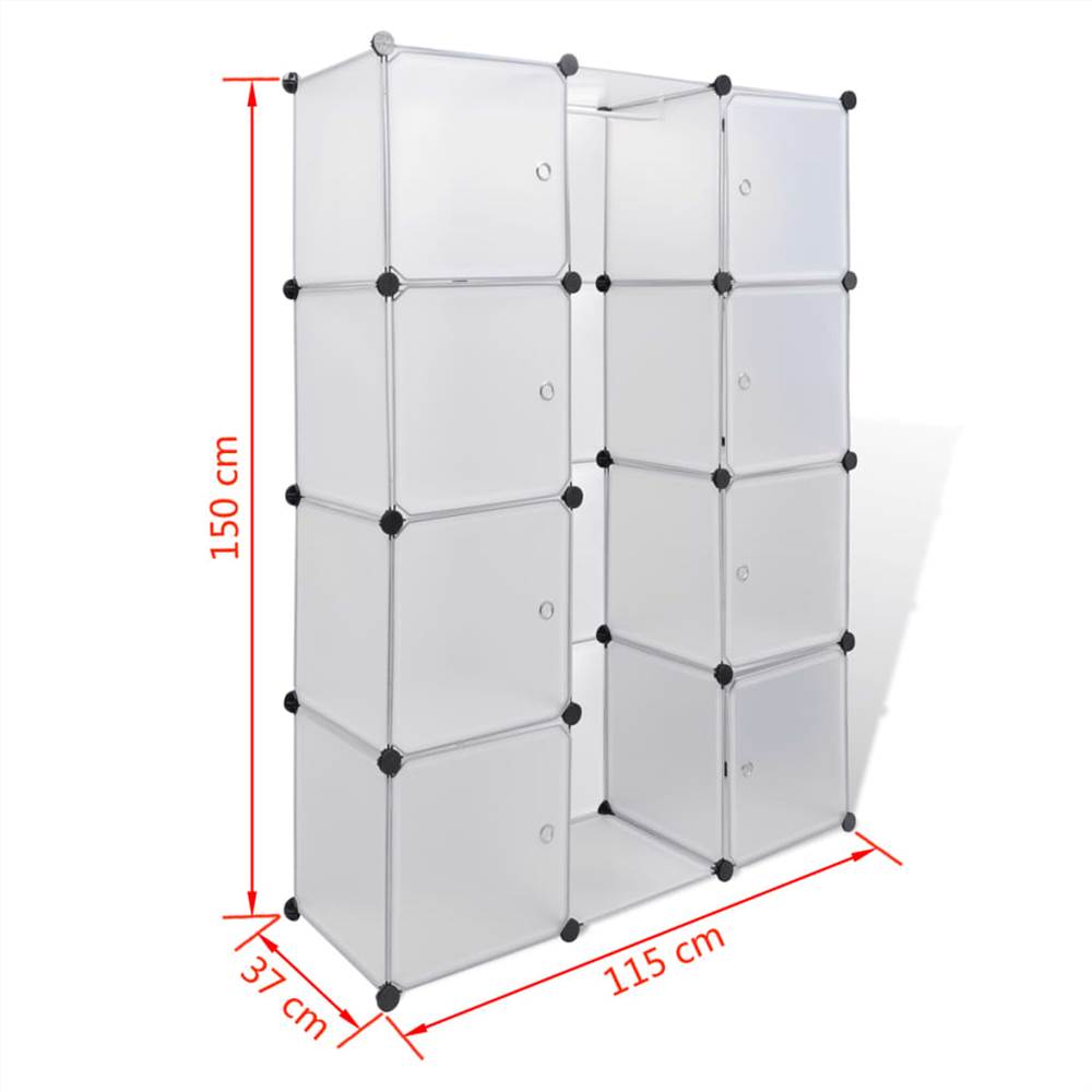 Modular Cabinet with 9 Compartments 37x115x150 cm White