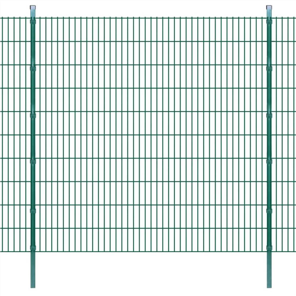 2D Garden Fence Panel & Posts 2008x2030 mm 2 m Green