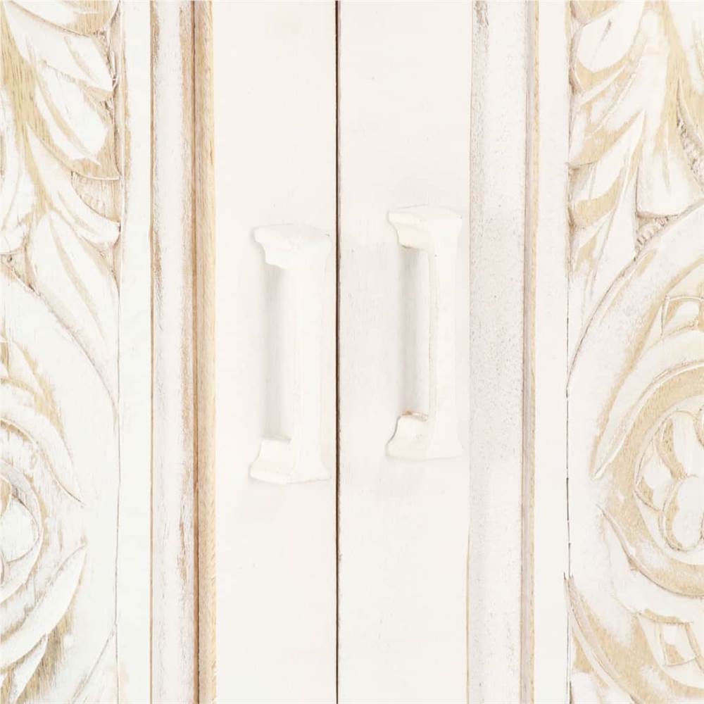 vidaXL Wardrobe White 120x40x200 cm Solid Mango Wood