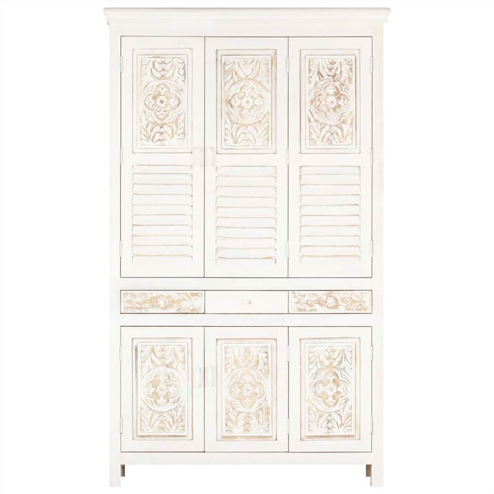 vidaXL Wardrobe White 120x40x200 cm Solid Mango Wood