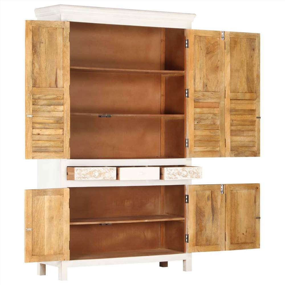 vidaXL Wardrobe White 120x40x200 cm Solid Mango Wood