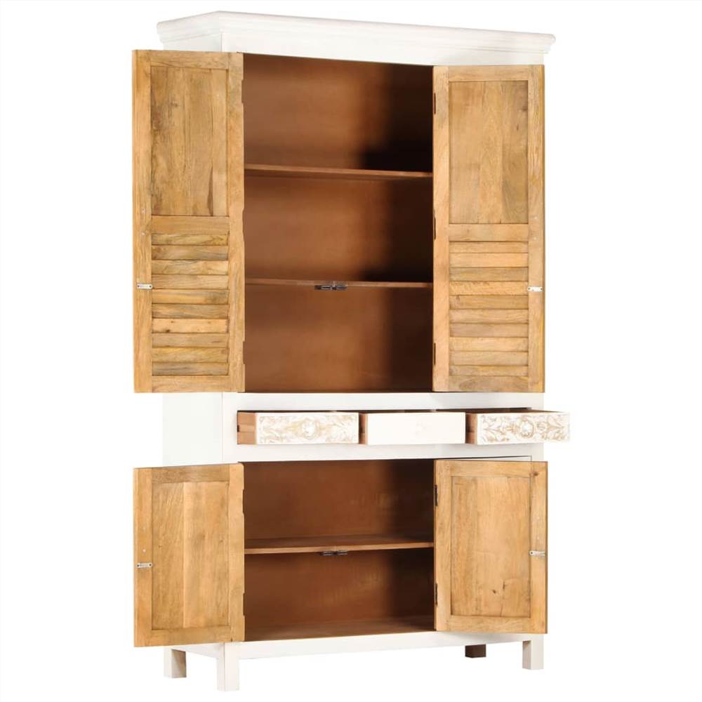vidaXL Wardrobe White 120x40x200 cm Solid Mango Wood