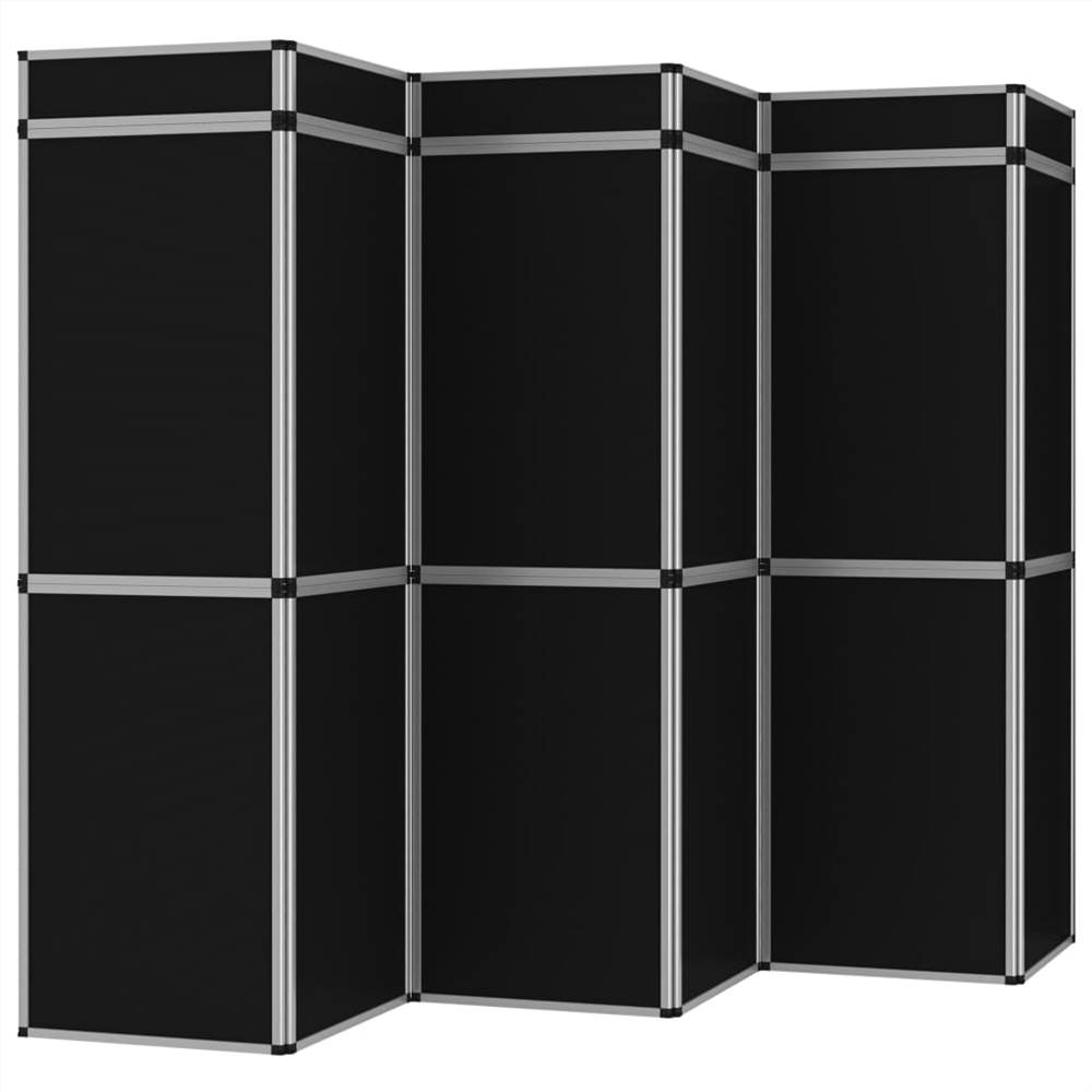 18-Panel Folding Exhibition Display Wall 362x200 cm Black