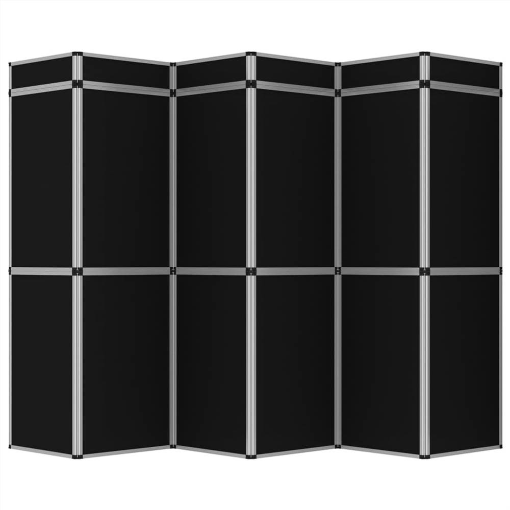 18-Panel Folding Exhibition Display Wall 362x200 cm Black