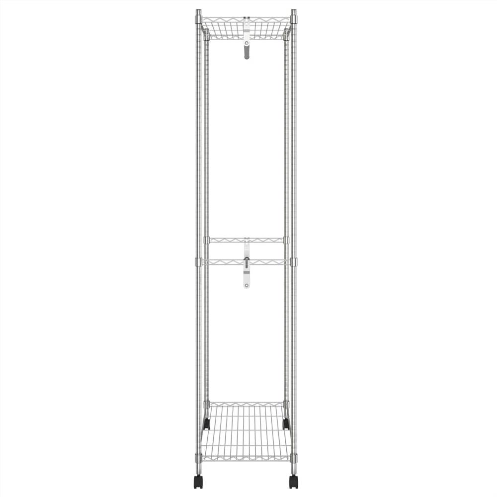 2-Tier Clothes Rack with Wheels 90x45x198 cm Chrome 100 kg