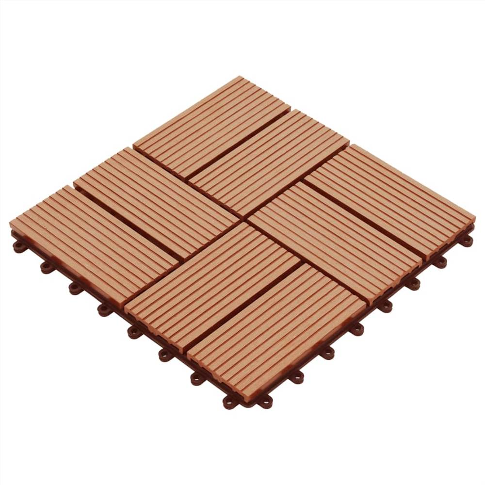 22 pcs Decking Tiles 30x30 cm 2 sqm WPC Teak Colour
