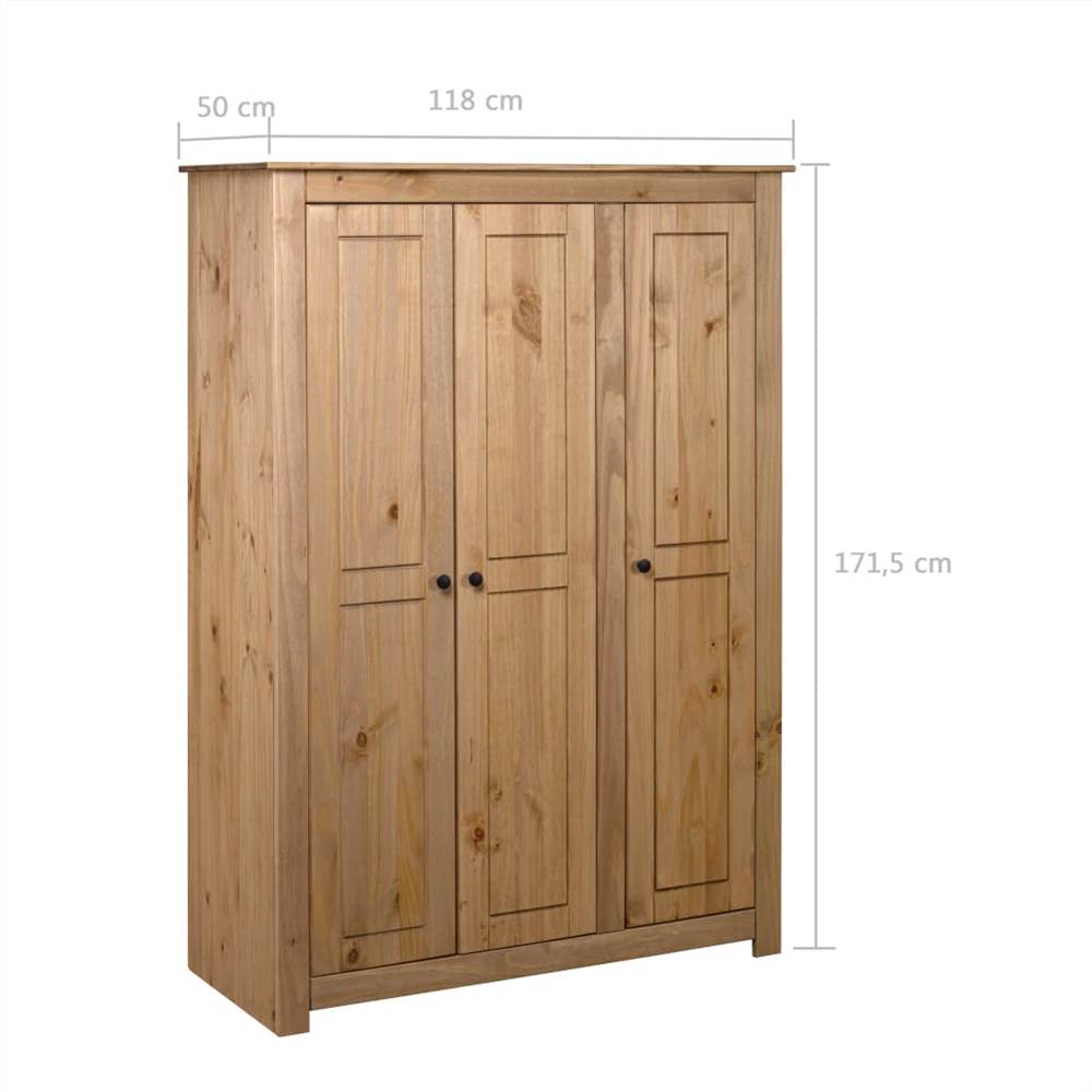 3-Door Wardrobe 118x50x171.5 cm Pine Panama Range