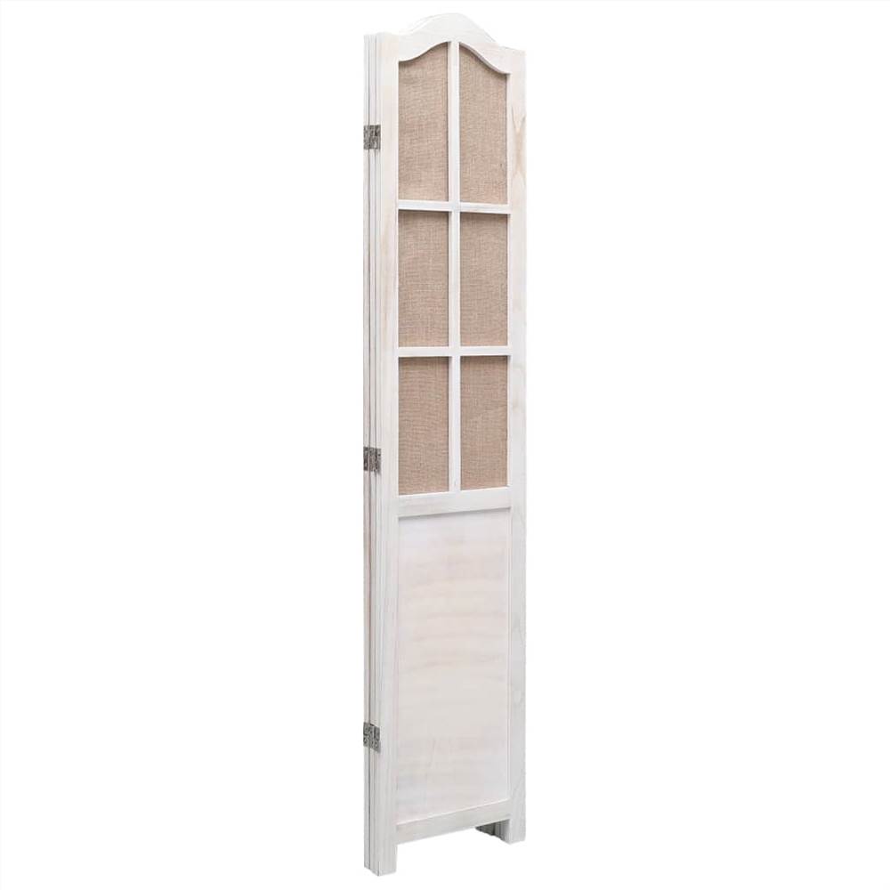 3-Panel Room Divider White 105x165 cm Fabric