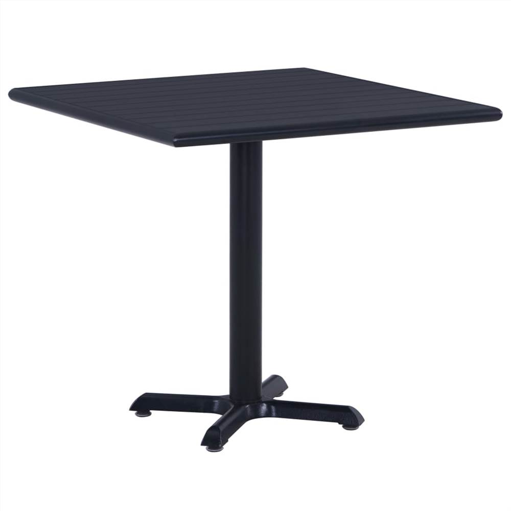 3 Piece Outdoor Dining Set Metal and PP Black