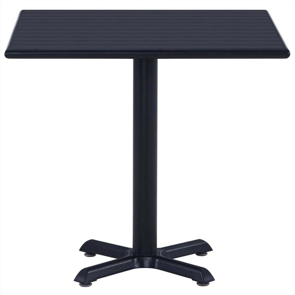 3 Piece Outdoor Dining Set Metal and PP Black