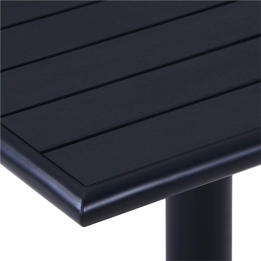 3 Piece Outdoor Dining Set Metal and PP Black
