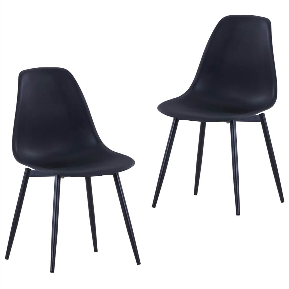 3 Piece Outdoor Dining Set Metal and PP Black