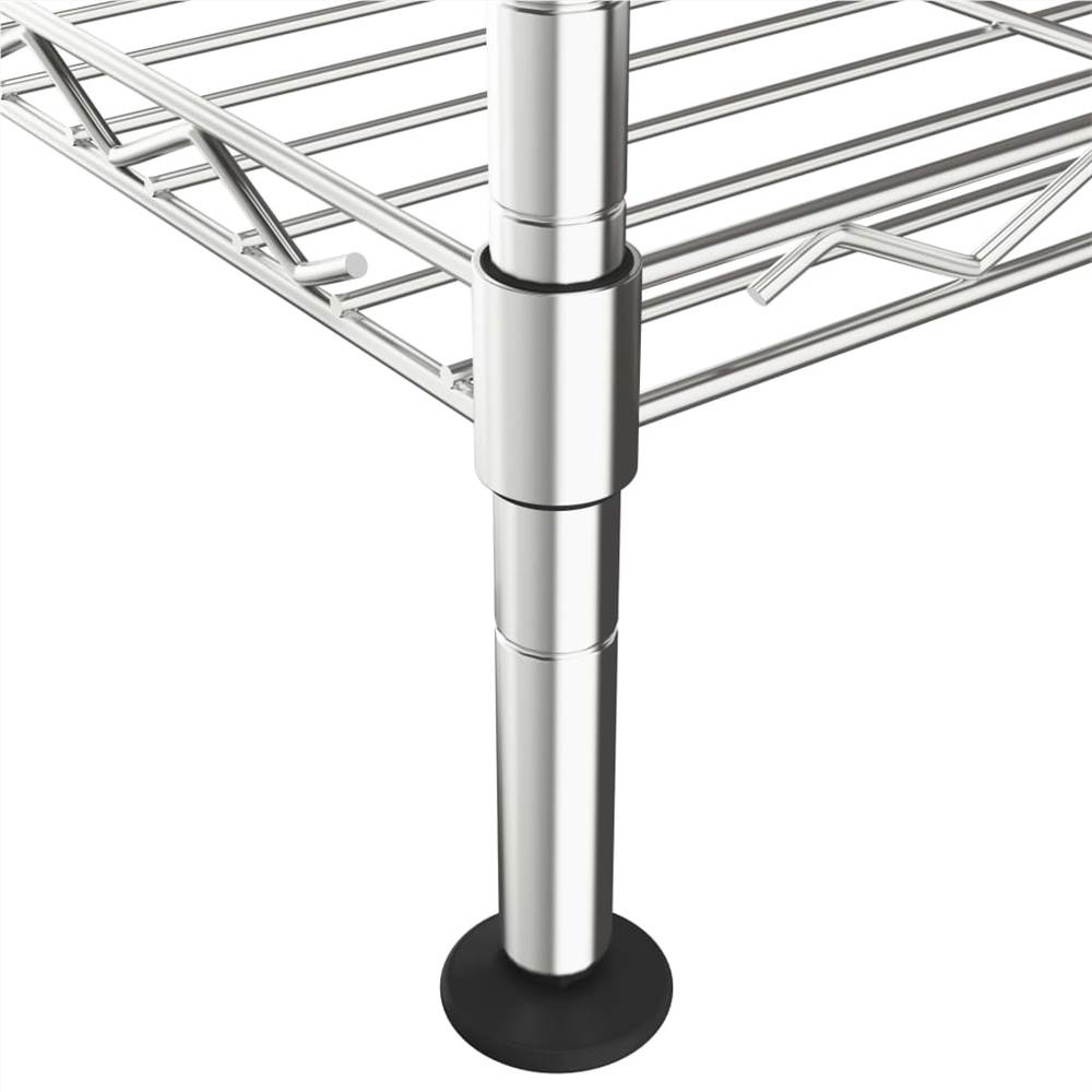 3-Tier Storage Rack 60x35x76 cm Chrome 150 kg