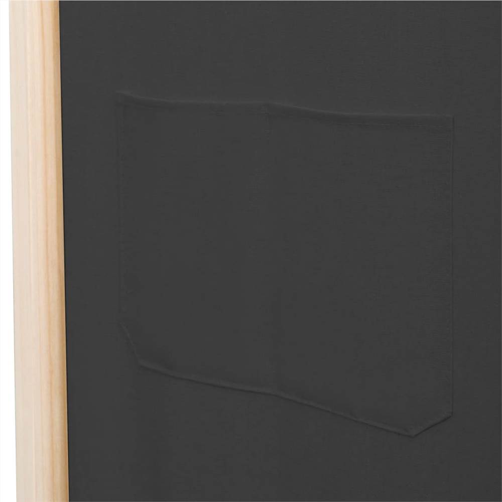 4-Panel Room Divider Grey 160x170x4 cm Fabric