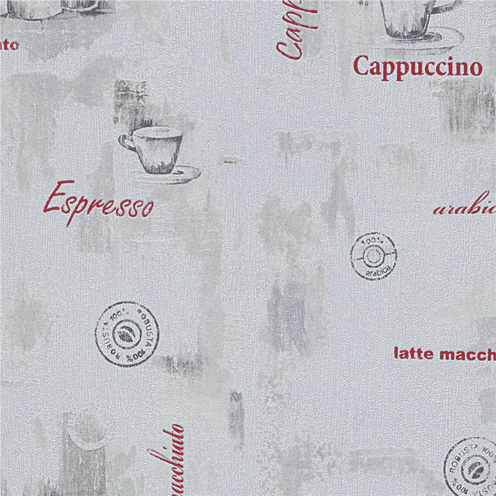 4 pcs Non-woven Wallpaper Rolls White 0.53x10 m Coffee