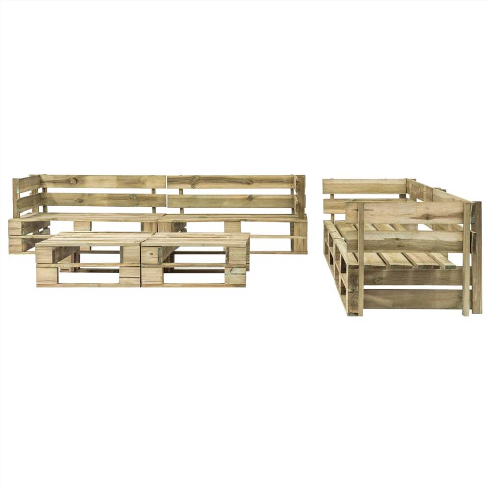6 Piece Garden Lounge Set Pallets Wood