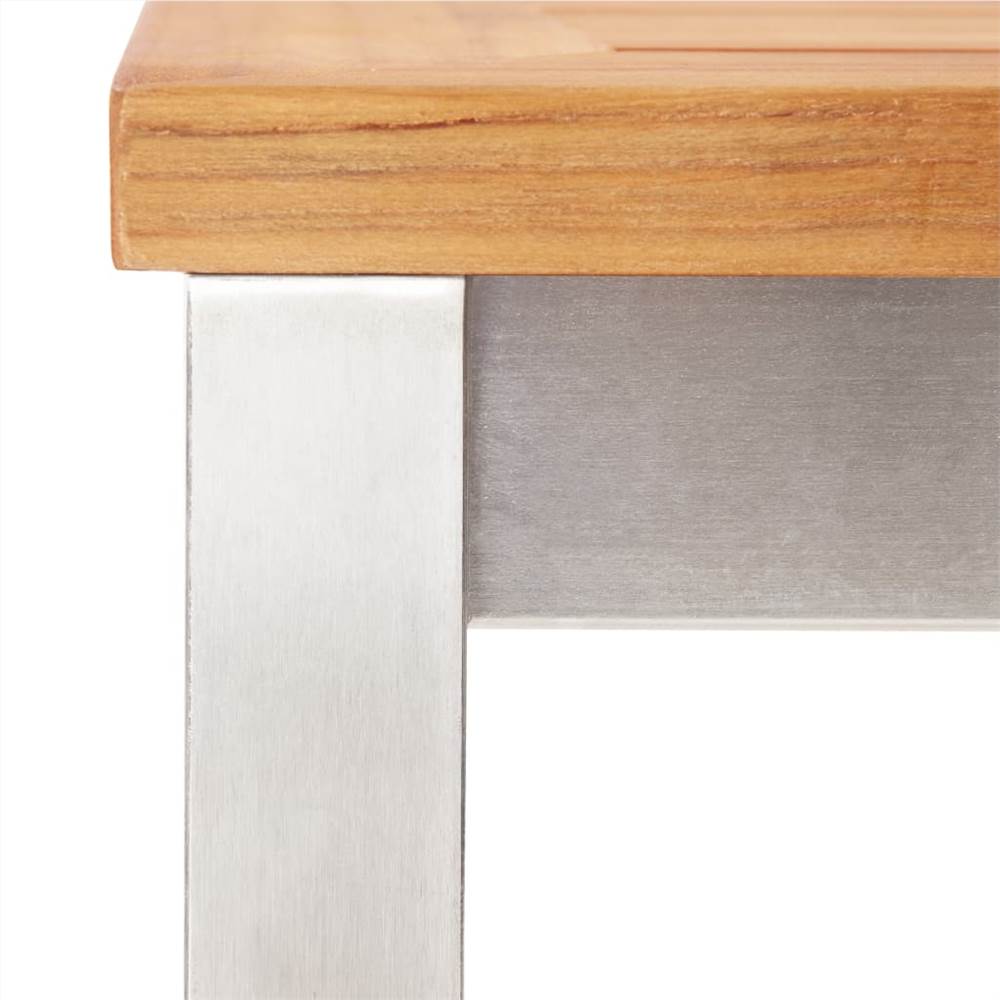 7 Piece Bar Set Solid Acacia Wood and Stainless Steel