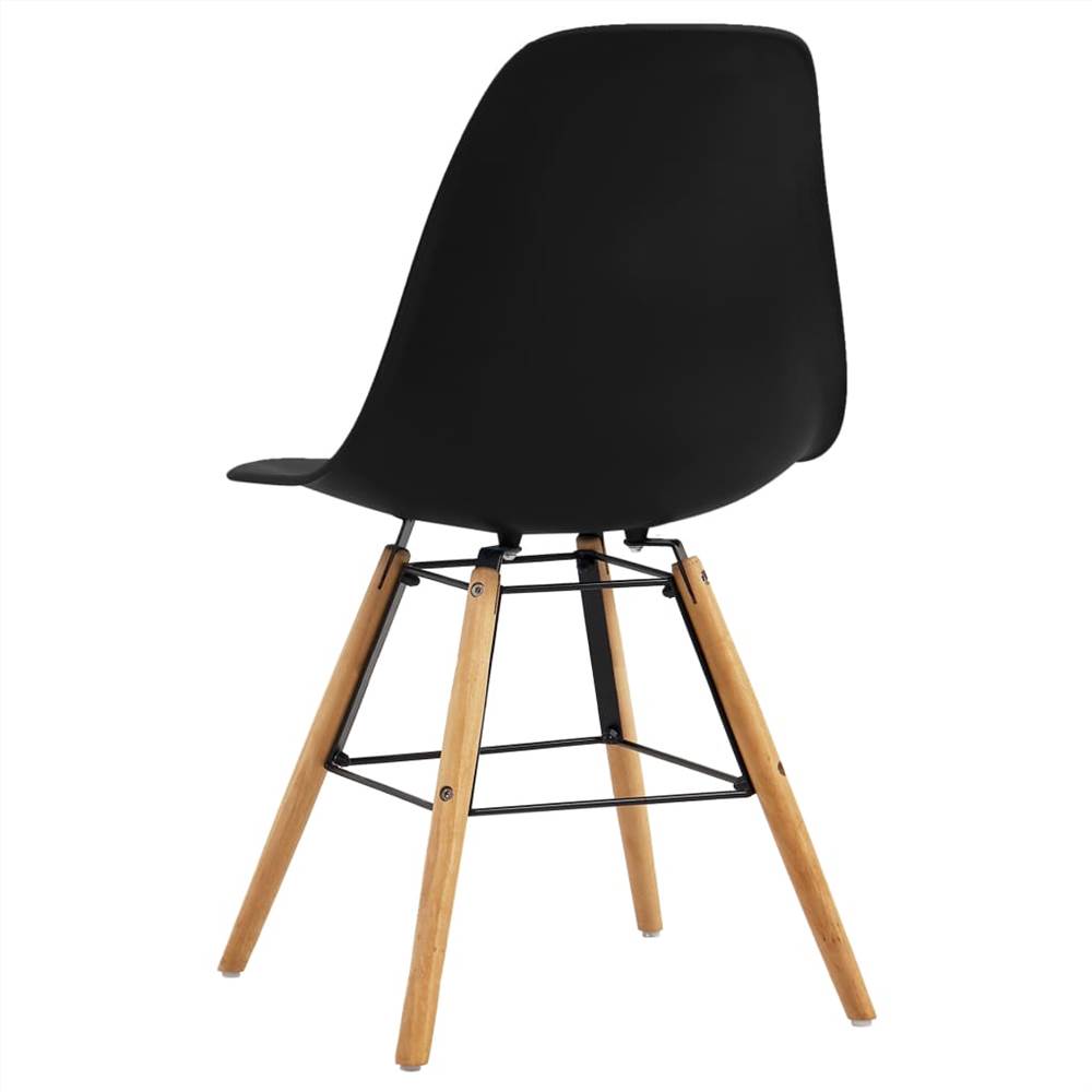 7 Piece Dining Set Plastic Black