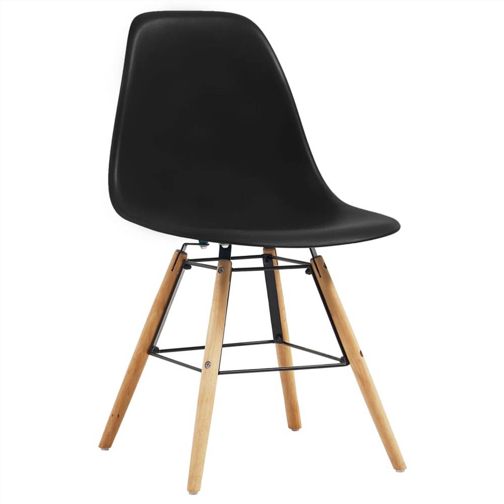7 Piece Dining Set Plastic Black